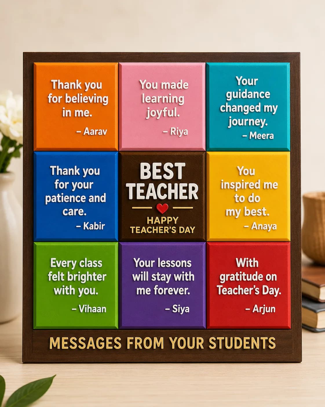 Personalised message tiles